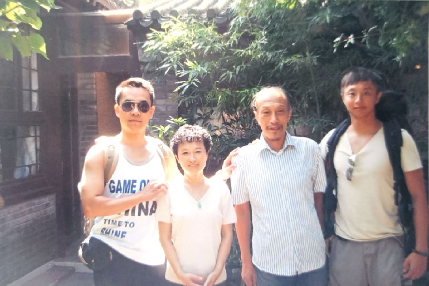 A family portrait in the garden